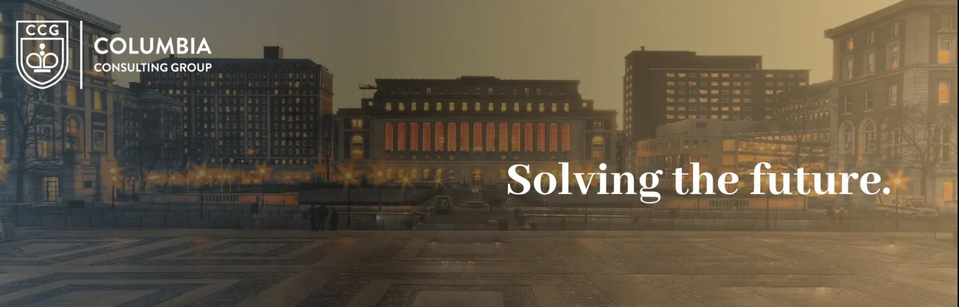 Low Plaza and Butler Library at night - Columbia Consulting Group - Columbia University